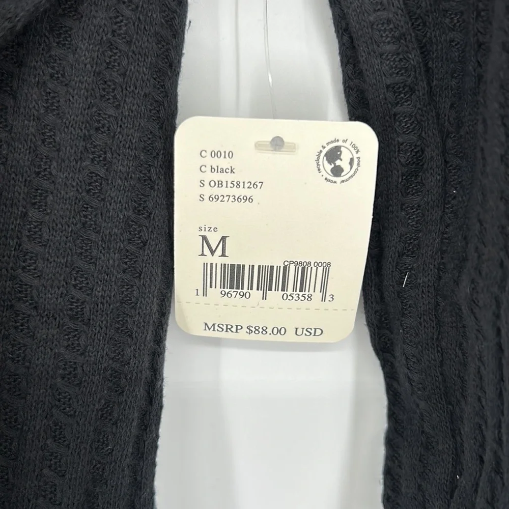 Free People Women's Juicy Long Sleeve Cowl Neck Split Back Top Black Medium NWT - Picture 5 of 5